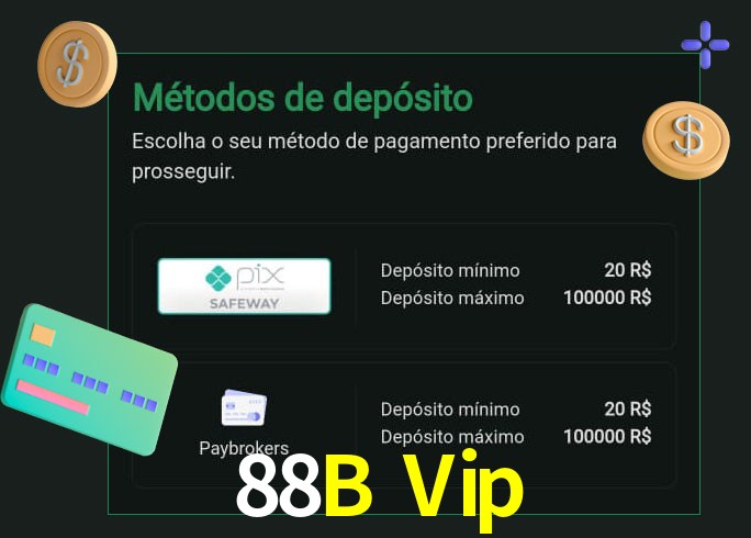 O cassino 88B Vip oferece uma grande variedade de métodos de pagamento
